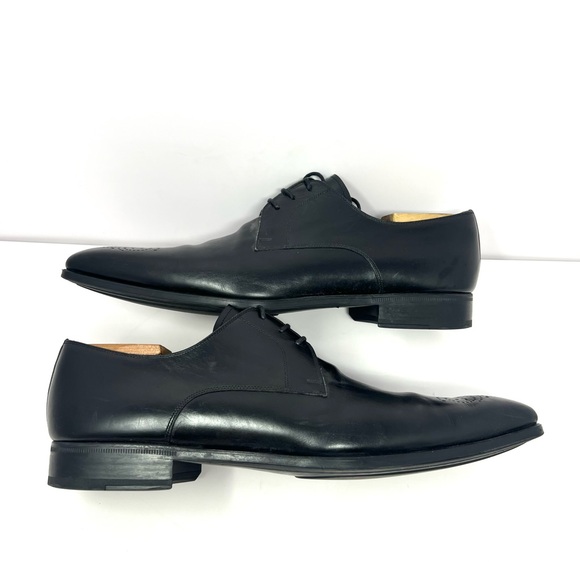 Magnanni x Saks Fifth Avenue Men’s Wingtip Oxford Sz 10.5 Black Leather Dress - Picture 3 of 8